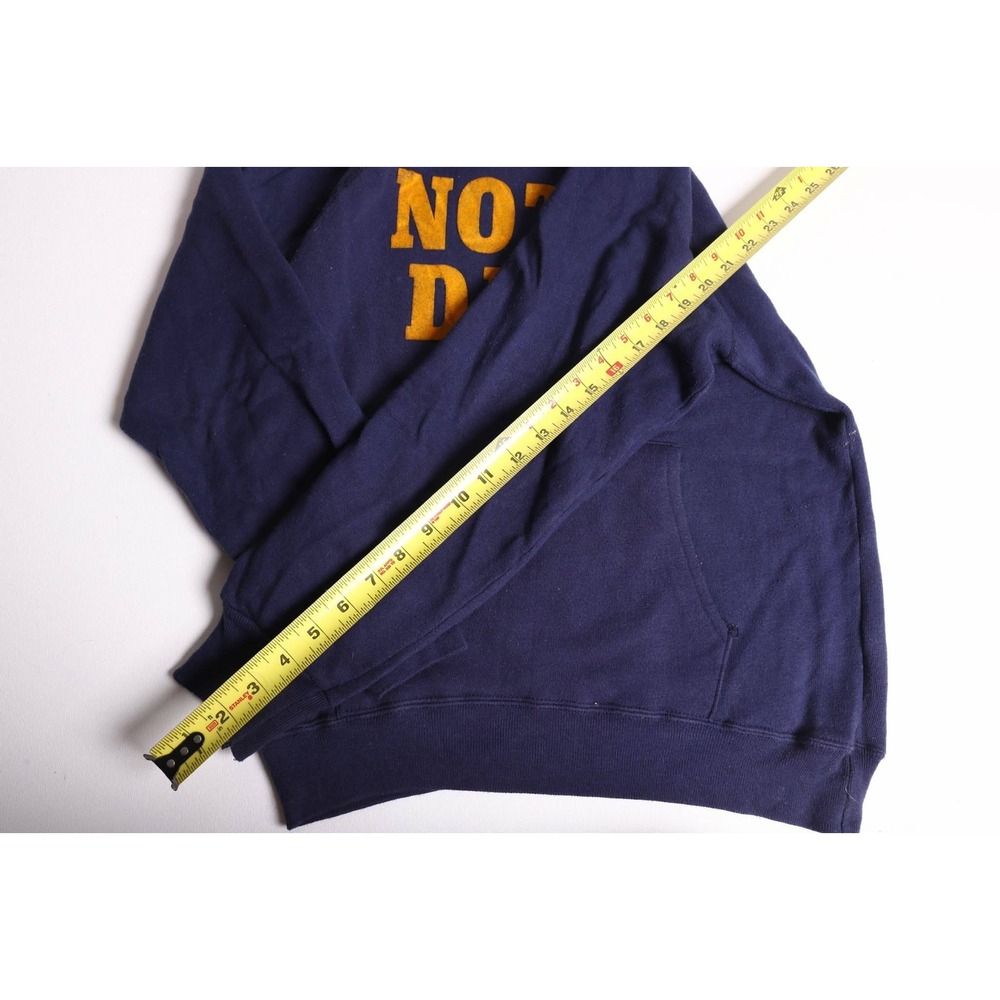 Vintage Champion Notre Dame Hoodie Navy Blue Flocked Medium Made in USA 70s 80s - Picture 6 of 7